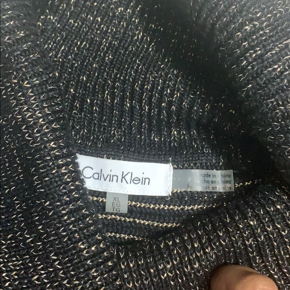 Calvin Klein Lurex Bell Sleeve Cowl Sweater - Picture 2 of 6